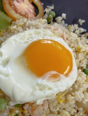 fried eggs with bacon