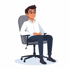 Character Sitting in an Office Chair All Day