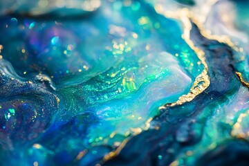 A blue and gold swirl of glittering stones
