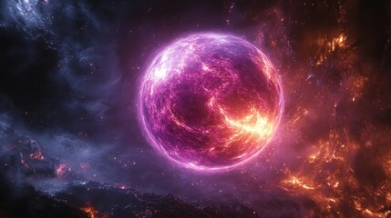 Obraz premium Glowing Cosmic Planet