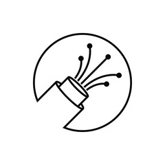 fiber optic icon vector with simple design