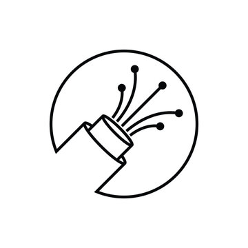 fiber optic icon vector with simple design