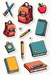 Vector School Stickers: Perfect for Students, Teachers, and Schools