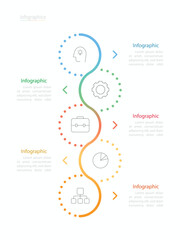 Infographic 5 options design elements for your business data. Vector Illustration.