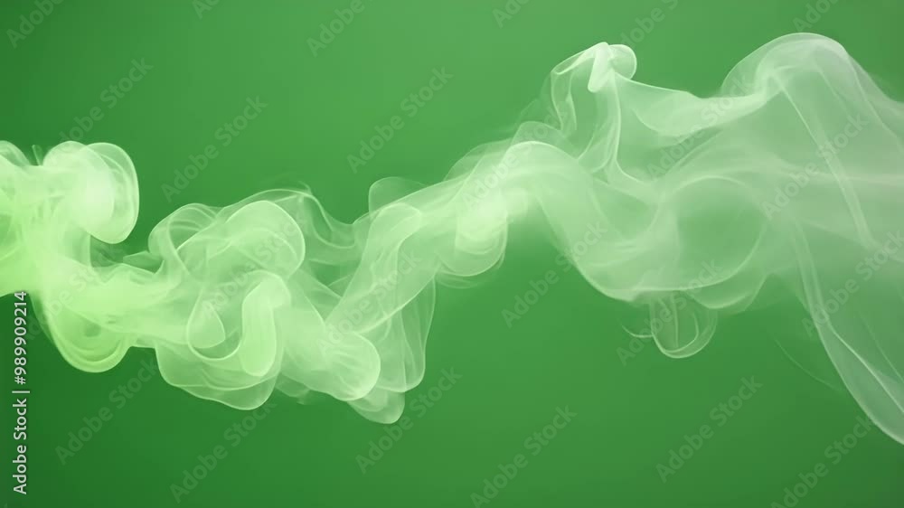 Poster white smoke is gently flowing from left to right of the frame, creating elegant and abstract shapes 