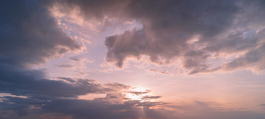 clouds at sunset sky background.