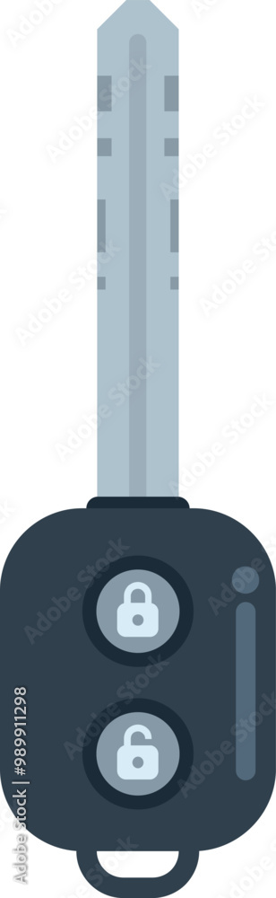 Aufkleber modern car key with remote control locking system is isolated on white background