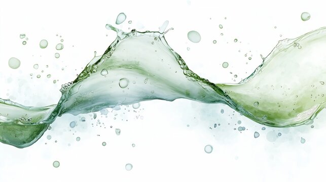 wave deep bubbles brand agency flowing milk biochemical illustration princess field emit green white paper product young commercial banner pencil drawing blocked drains