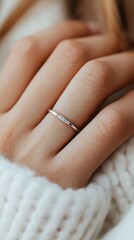 wearing white sweater diamond ring letters manga link details thin young scandinavian brand inhabited initials artery nest