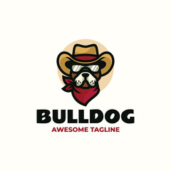 Vector Logo Illustration Bulldog Mascot Cartoon Style