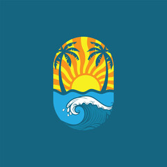 wave logo vector image