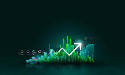 technology background picture financial concept The rise and fall of the stock market sales chart