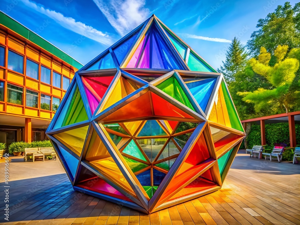 Aufkleber Geometric Display of Adjacent Angles Forming a Unique Shape in a Bright Educational Setting