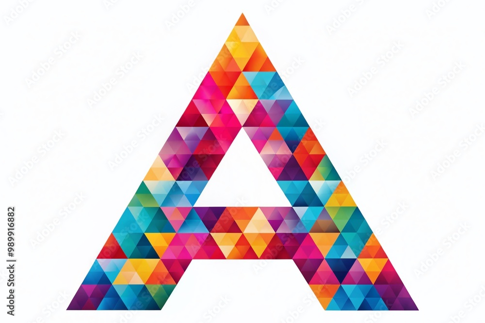 Poster geometric font triangle design for creative projects and modern graphic design applications