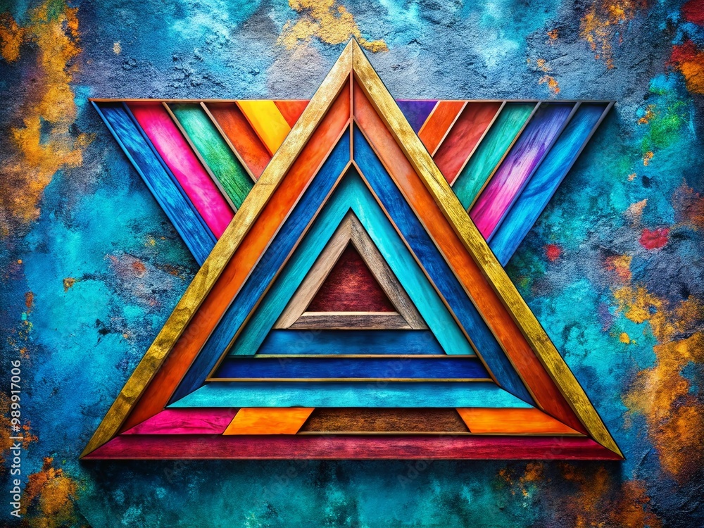 Poster geometric greek triangle design on a textured background for modern art and abstract concepts