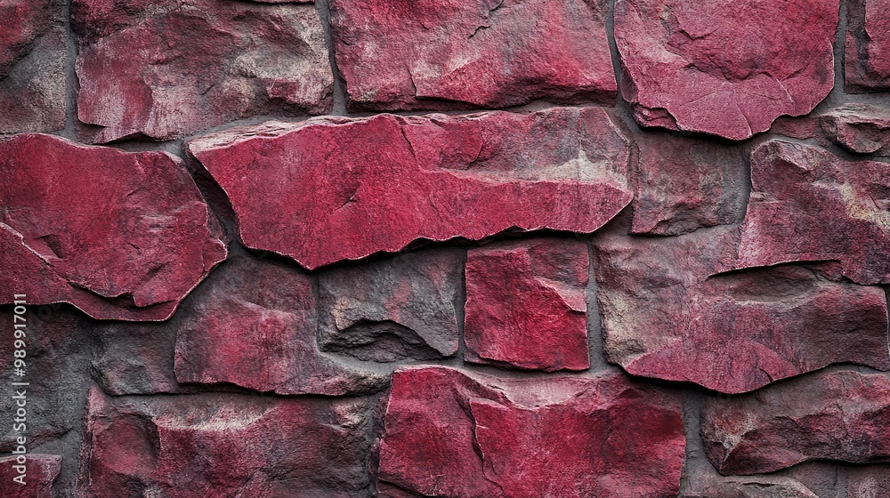 Poster rustic red stone wall texture with matte finish, ideal for background or design elements. the rough 
