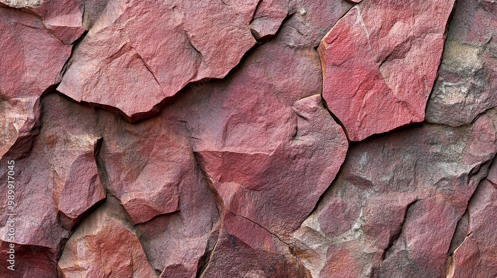 Poster rustic red stone wall texture with matte finish, ideal for background or design elements. the rough 