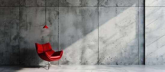 Sitting Area In A Loft At Concrete Wall