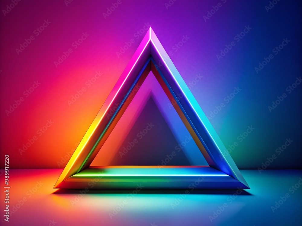 Poster geometric outline triangle shape on a minimalist background for abstract design or decoration use