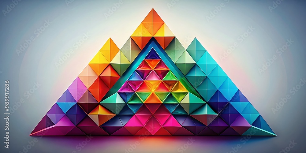 Aufkleber geometric oblique triangle in vibrant colors representing modern design and abstract concepts