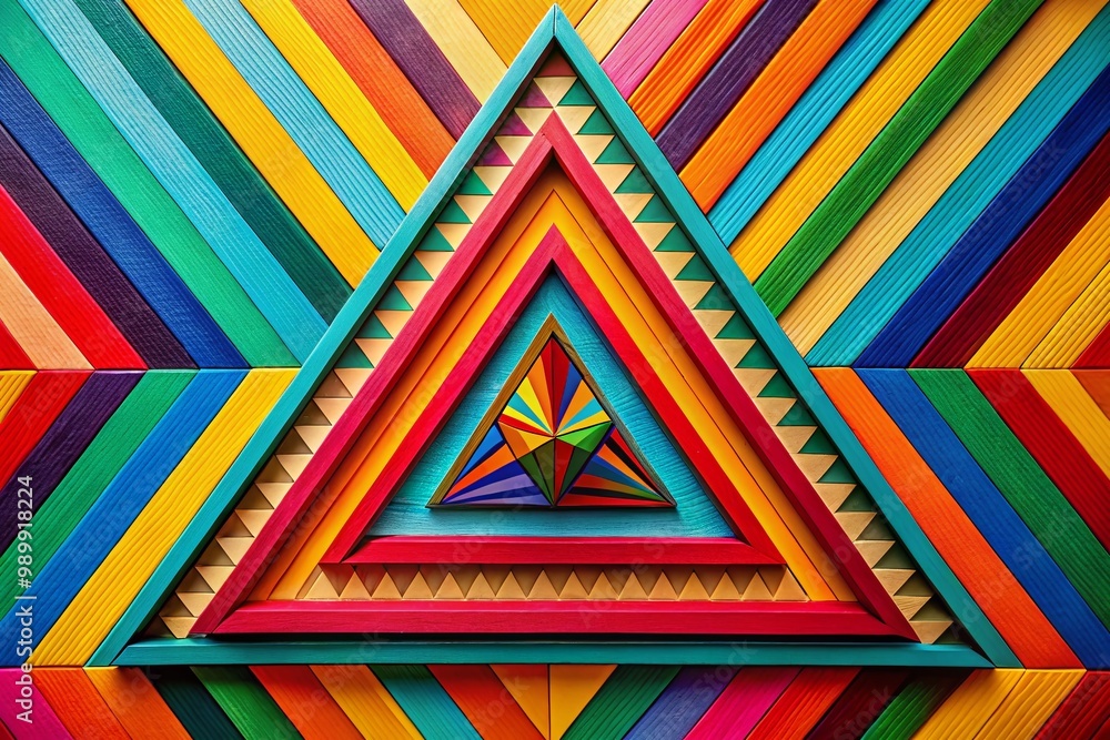 Poster geometric shapes display: a vibrant triangle design on a bright background for creative projects