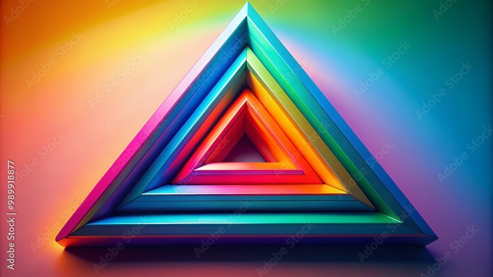 Poster geometric triangle figure in vibrant colors for abstract backgrounds and design projects