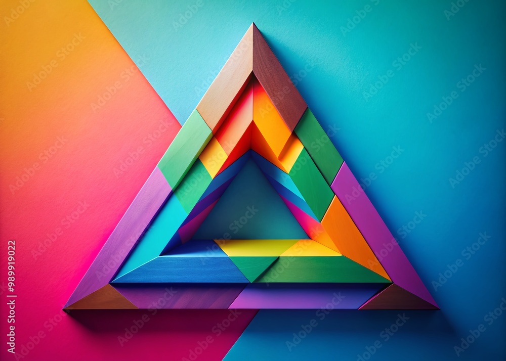 Aufkleber geometric triangle form on a minimalist background, abstract shapes for modern design concepts