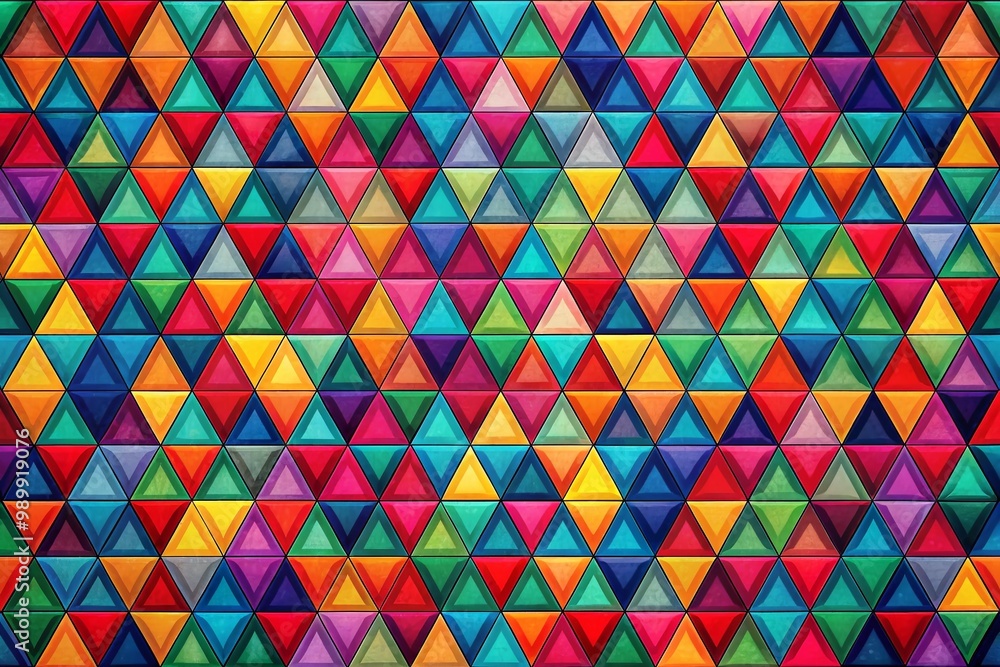 Aufkleber geometric triangle pattern design in vibrant colors for modern backgrounds and textiles