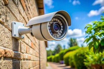 High-Definition Outdoor Security Camera Mounted on a Wall for Effective Surveillance and Monitoring