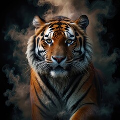 Naklejka premium Majestic Tiger in Smoke
