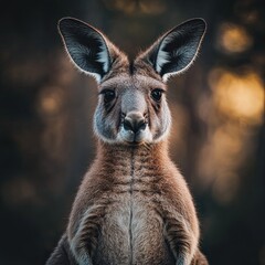 kangaroo isolated on abstract background