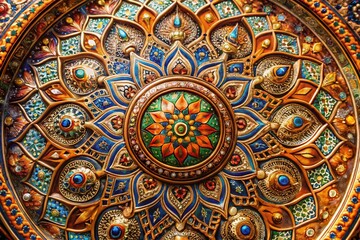 Obraz premium Intricate Etched Metal Design Showcasing Detailed Patterns and Textures for Artistic Inspiration