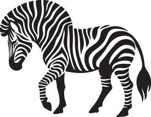 silhouette of zebra vector art illustration.