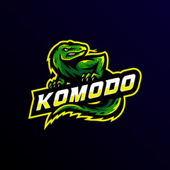 komodo mascot logo esport gaming illustration