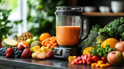 Freshly Made Smoothie with Assorted Fruits and Vegetables