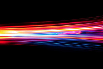 Vibrant Light Trails Swirling and Dancing in Abstract Patterns, Creating a Captivating Visual Symphony of Colors