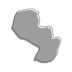 paraguay country map icon
