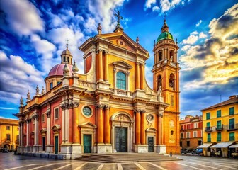 Fototapeta premium Majestic Basilica of SS Ambrose and Charles on Corso Showcases Stunning Architecture and History
