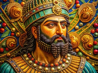 Majestic Representation of King Cyrus the Great in Ancient Persian Art and Historical Significance