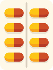 Blister pack containing capsules with medicine is lying on a white surface