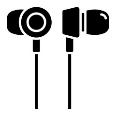 Illustration of Earphone Glyph Icon