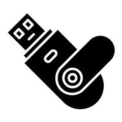 Illustration of Flash Drive Glyph Icon