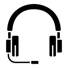 Illustration of Headphone Glyph Icon