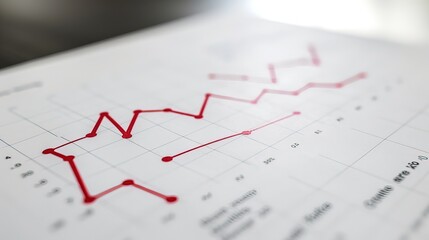 Detailed line graph illustrating steady GDP growth over time, clean white background with subtle shadows highlighting the upward trend, professional economic analysis visualization.