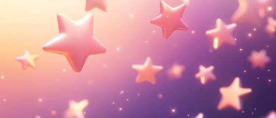 Abstract Pink Background with Stars.