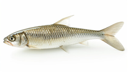 Fototapeta premium Image of tarpaulin, the silver kingfish on a white background for removing the background