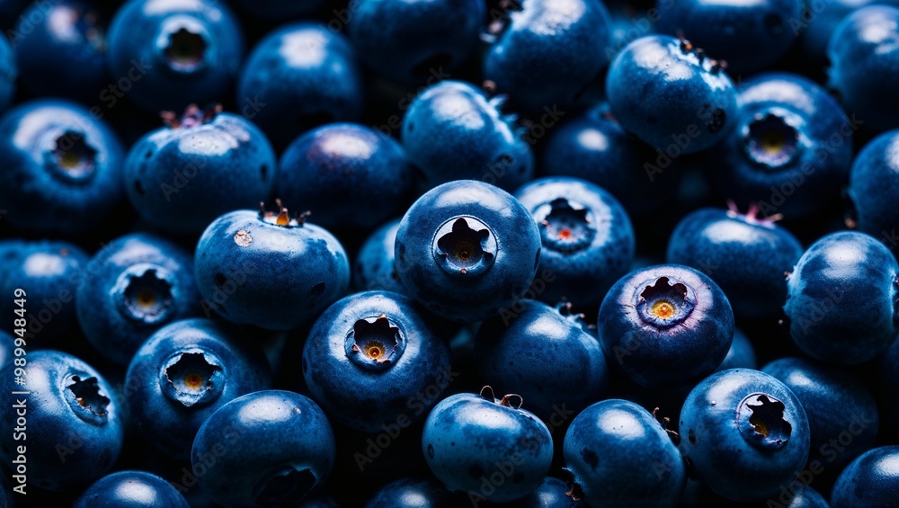 Canvas Prints Whole blueberries with matte skin closeup