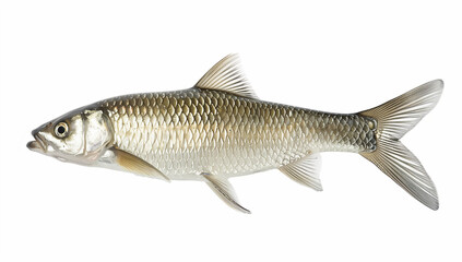 Image of tarpaulin, the silver kingfish on a white background for removing the background