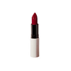 close-up of a recently purchased lipstick case in deep crimson