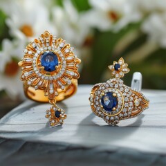 Fototapeta premium Sapphire Ring Set.